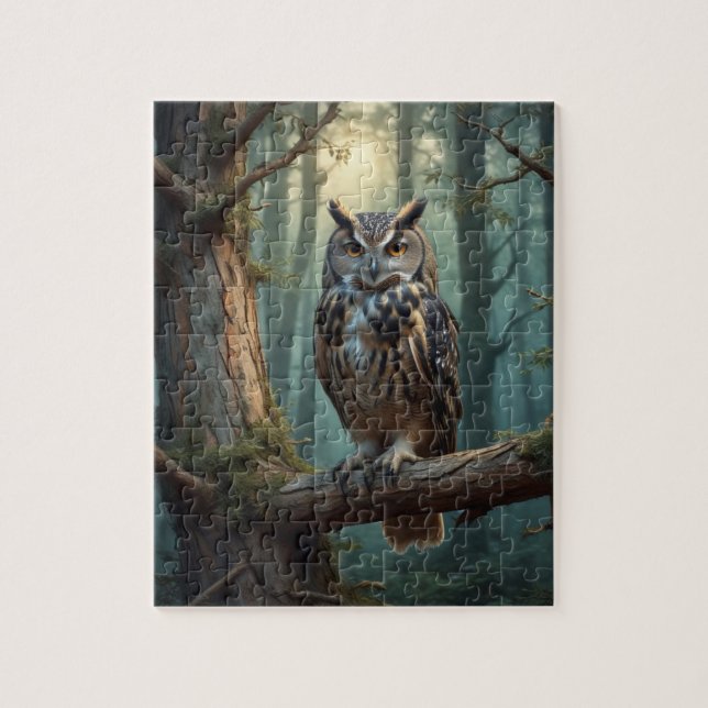 Owl in Magical Forest Jigsaw Puzzle (Vertical)