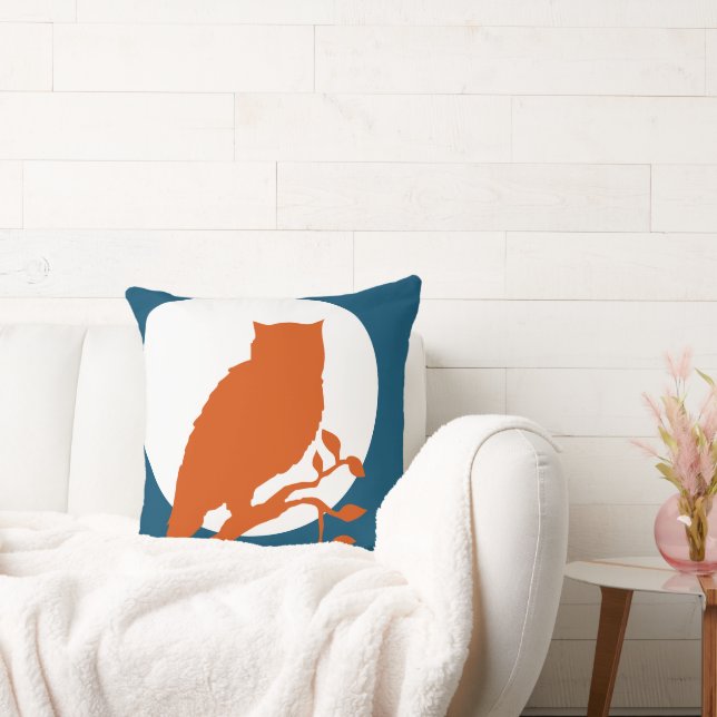 Owl in Moonlight Throw Pillow (Couch)
