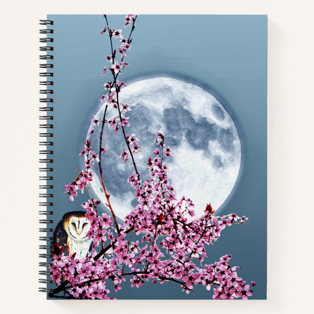 Owl in Plum Tree Notebook (Front)