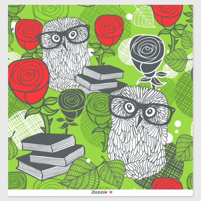 Owl in red roses (Sheet)