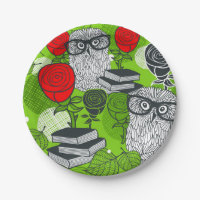 Owl in red roses