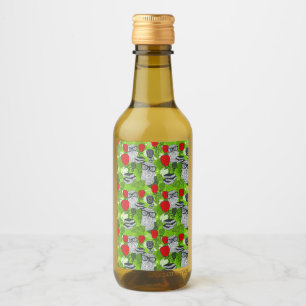 Owl in red roses wine label
