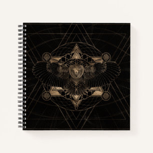 Owl in Sacred Geometry Composition Notebook