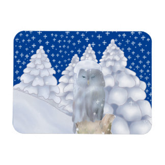 owl in the snow magnet