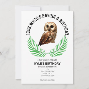 Owl In The Woodland Birthday Party Invitation