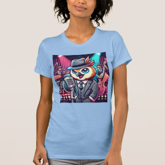 Owl Jolson – Neon Jazz Club Singer T-Shirt