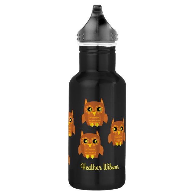 Owl Kids Bird Water Bottle with Name (Right)
