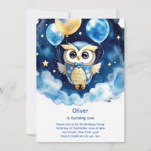 Owl Kids Birthday Invitation