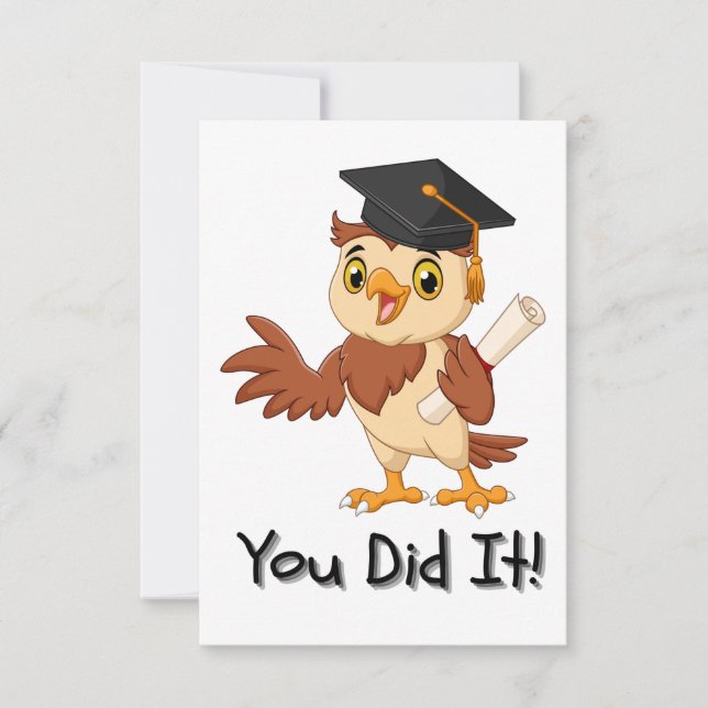 Owl Kindergarten Graduation Congratulations Card (Front)