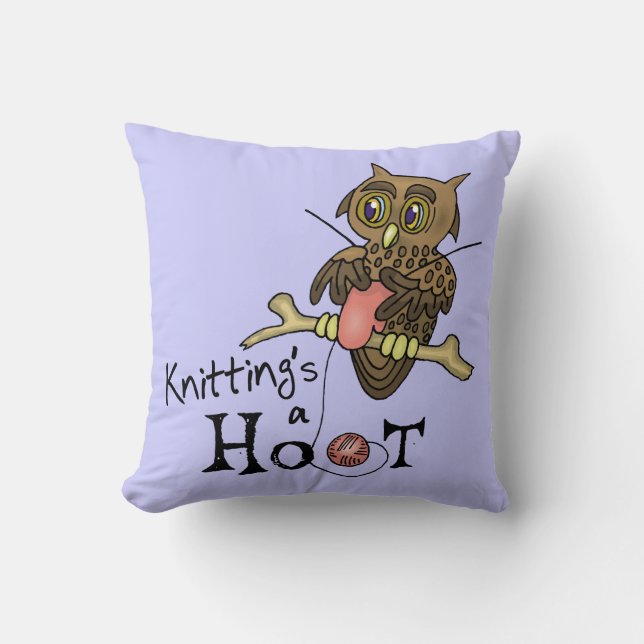 Owl Knitting Cushion (Front)