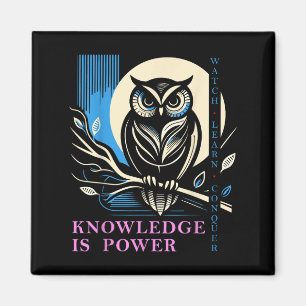 Owl - Knowledge Is Wer - Wisdom Owl Design  Magnet