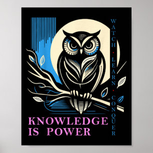 Owl - Knowledge Is Wer - Wisdom Owl Design  Poster
