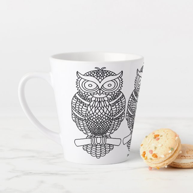 Owl - Latte Mug (12oz) (In Situ)