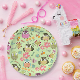 Owl Lime  Paper Plate