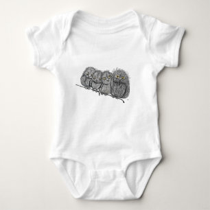 Owl line baby bodysuit