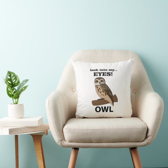 Owl Look Into My Eyes Owl Cushion (Chair)