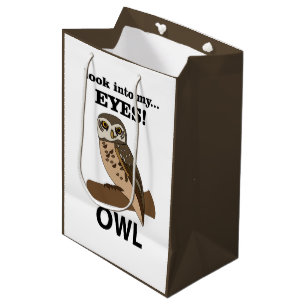 Owl Look Into My Eyes Owl Medium Gift Bag