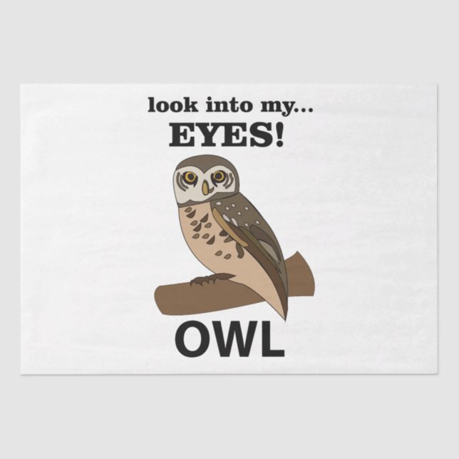 Owl Look Into My Eyes Owl Tissue Paper (Front)