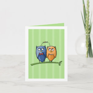 Owl Love green Note Card