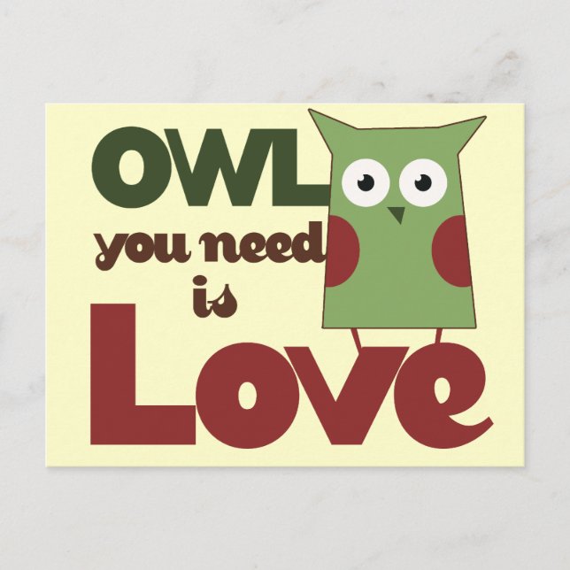 Owl Love Postcard (Front)