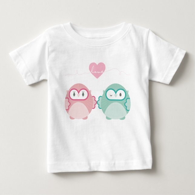 OWL LOVE :: soft girl + boy Baby T-Shirt (Front)