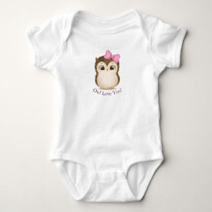 Owl Love You Baby Girl Fun Girly Typography Bodysuit