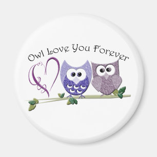 Owl Love You Forever, Cute Owls and Heart design Magnet