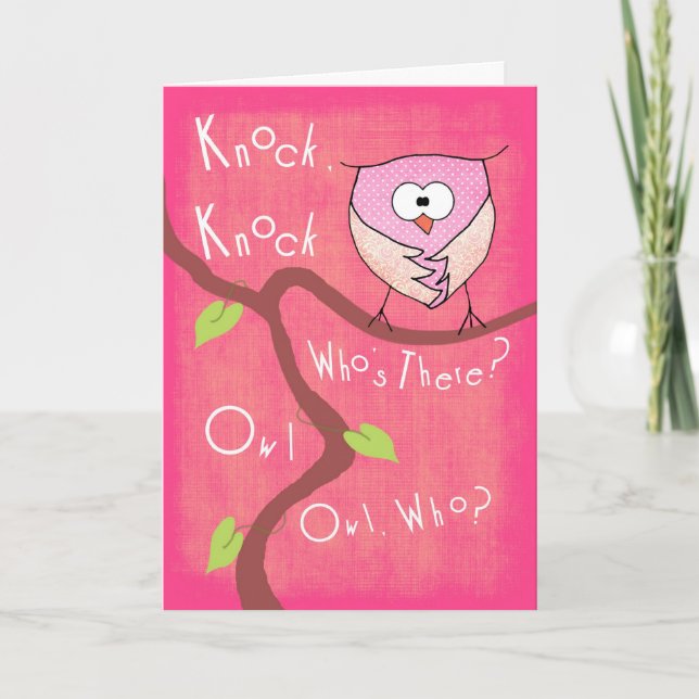 Owl Love You Forever Valentine, knock knock Holida Holiday Card (Front)