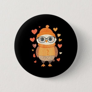 Owl Lover Heart Girls Valentine’s Day Women Owl  6 Cm Round Badge