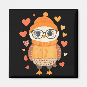 Owl Lover Heart Girls Valentine’s Day Women Owl Magnet