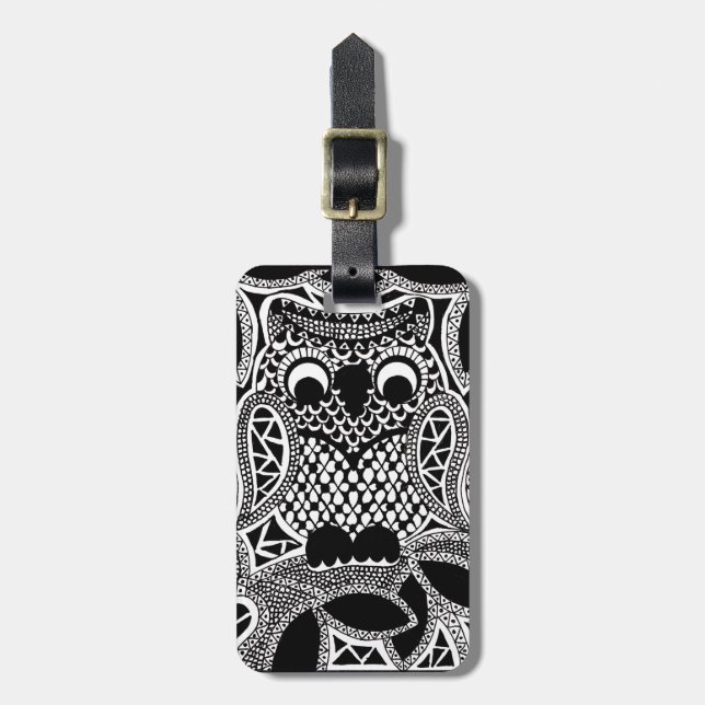 Owl Luggage Tag (Front Vertical)