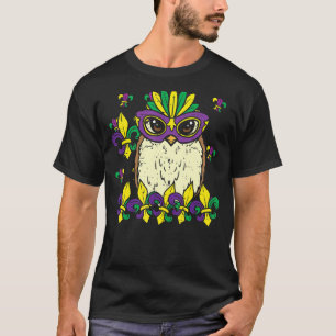 Owl Mardi Gras Mask Cute Carnival Bird Animal Men  T-Shirt