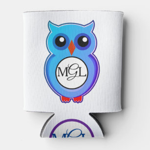 Owl Monogram can cooler