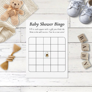 Owl Moon Blue Cute Stars Baby Shower Bingo Enclosure Card