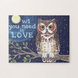 Owl Moon Halloween Night Jigsaw Puzzle Navy Autumn