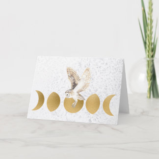 Owl Moon Phases Esbat Greeting Card
