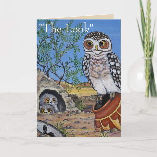 Owl Mother's Day Humor Baby Owlet Southwest Desert Card (Front)