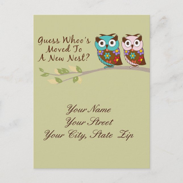 Owl Moving Post Card (Front)