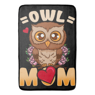 Owl Mum Gift For Owner Owl Mum Bath Mat