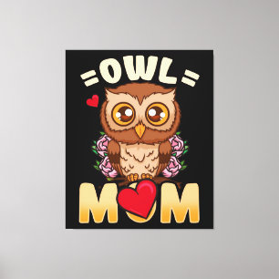Owl Mum Gift For Owner Owl Mum Canvas Print