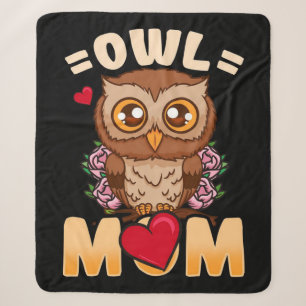Owl Mum   Gift For Owner Owl Mum Sherpa Blanket