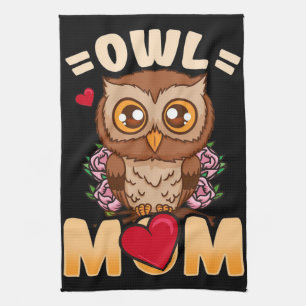 Owl Mum Gift For Owner Owl Mum Tea Towel