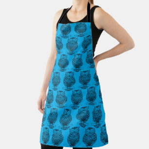 Owl (neon blue) - Apron