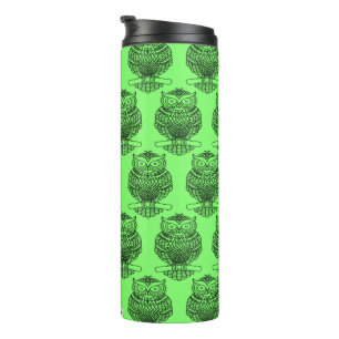 Owl (neon green) - Thermal Tumbler