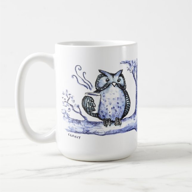 Owl Night Long Coffee Mug (Left)
