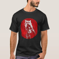 Owl Noctrurnal Animal Ornithology Red Moon Hallowe