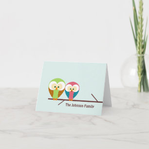 Owl Note Card - Mod