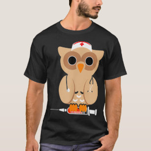 Owl Nurse Funny Medical Themed Bird T-Shirt