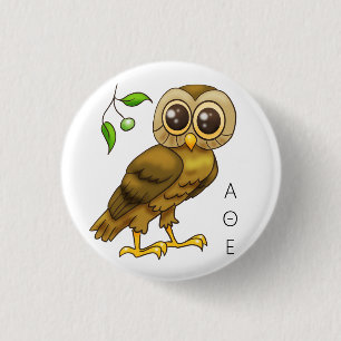 Owl of Athena 3 Cm Round Badge