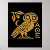 Owl of Athena Athenian Coin Ancient Greek Symbol